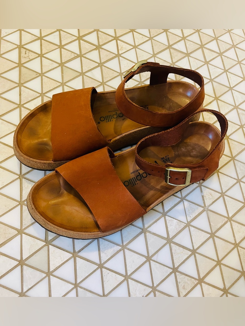 Papillio Platform Sandals Women’s 41 Size 10 Leather Birkenstock Portugal FLAW